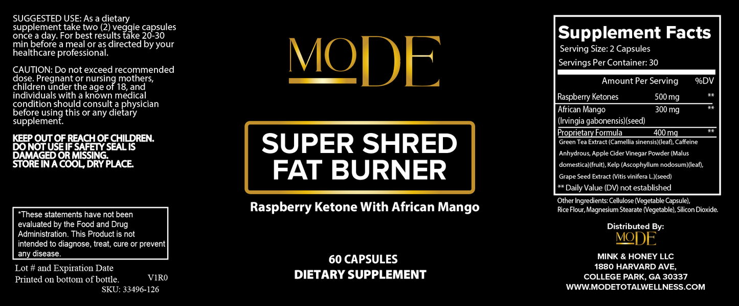 Super Shred Fat Burner - Raspberry Ketone
