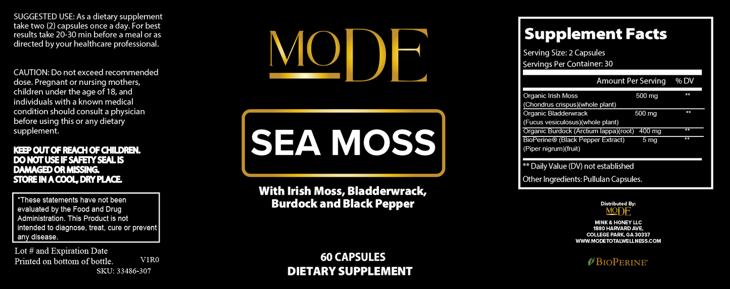 Sea Moss Capsules - 1400 mg per Serving